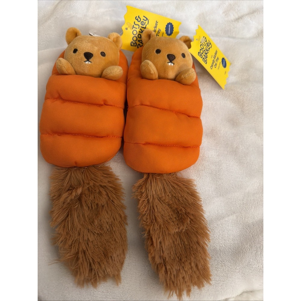 Boots & Barkley Snoozy Squirrel Kicker Cat Plush Toy Orange Crinkle Toy NWT